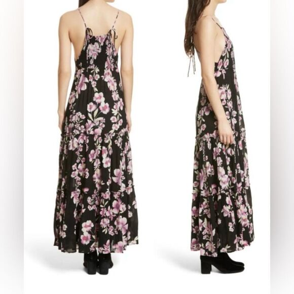 Free People Garden Party Maxi Dress in Black Floral - Picture 3 of 13